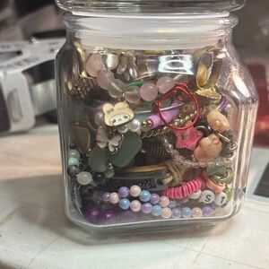 Mystery jar of bracelets and rings
